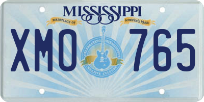MS license plate XMO765