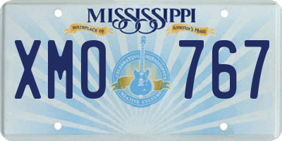 MS license plate XMO767