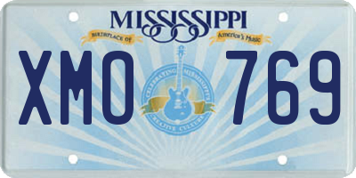 MS license plate XMO769