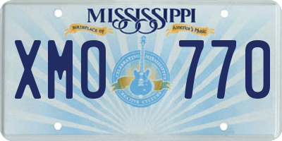 MS license plate XMO770