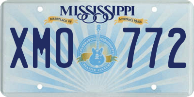 MS license plate XMO772