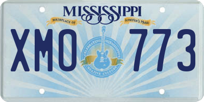 MS license plate XMO773