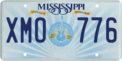 MS license plate XMO776