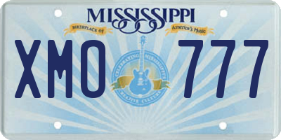 MS license plate XMO777