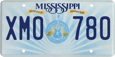 MS license plate XMO780