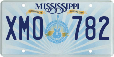 MS license plate XMO782