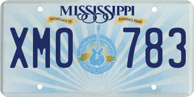 MS license plate XMO783