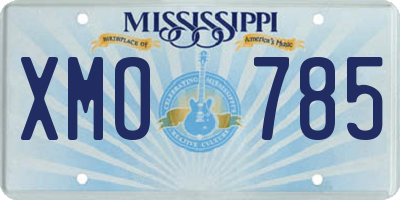 MS license plate XMO785