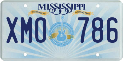 MS license plate XMO786