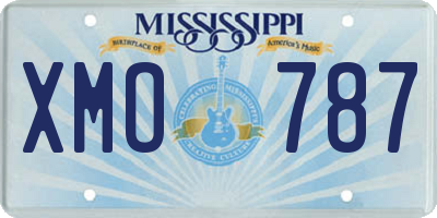 MS license plate XMO787