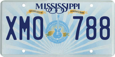 MS license plate XMO788