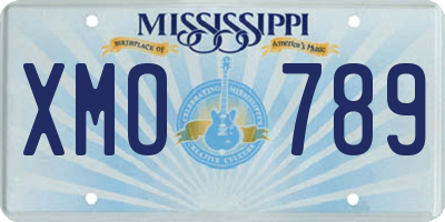 MS license plate XMO789