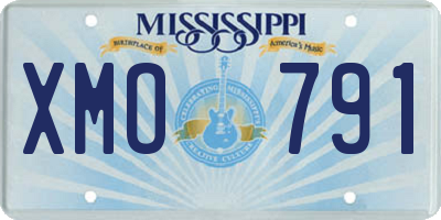 MS license plate XMO791
