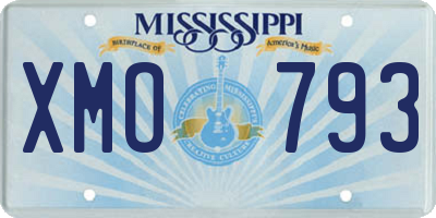 MS license plate XMO793