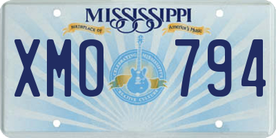 MS license plate XMO794