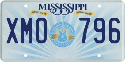 MS license plate XMO796