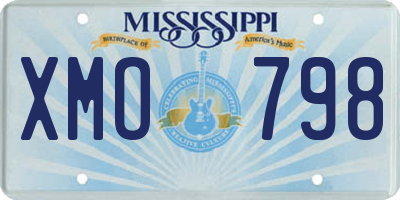 MS license plate XMO798
