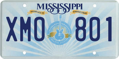MS license plate XMO801