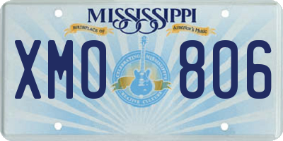 MS license plate XMO806