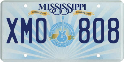 MS license plate XMO808