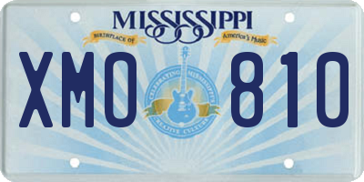 MS license plate XMO810
