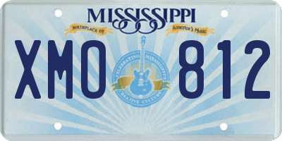 MS license plate XMO812