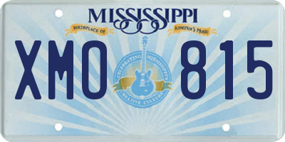 MS license plate XMO815