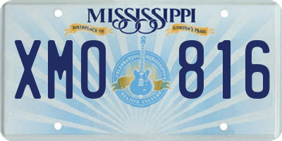 MS license plate XMO816