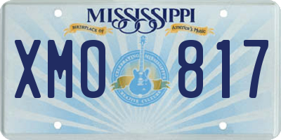 MS license plate XMO817