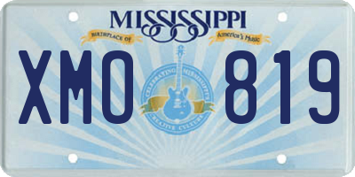 MS license plate XMO819