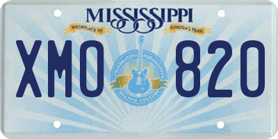 MS license plate XMO820