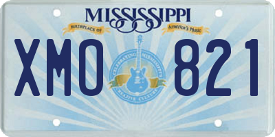 MS license plate XMO821