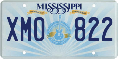 MS license plate XMO822
