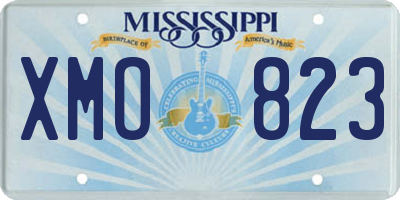 MS license plate XMO823