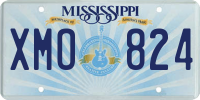 MS license plate XMO824