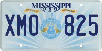 MS license plate XMO825