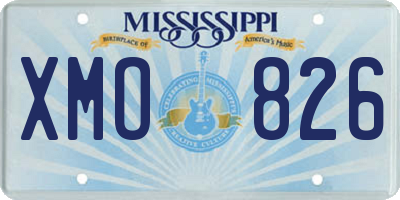 MS license plate XMO826