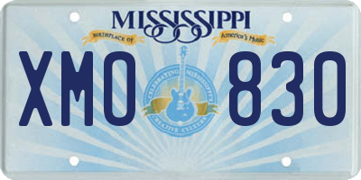 MS license plate XMO830