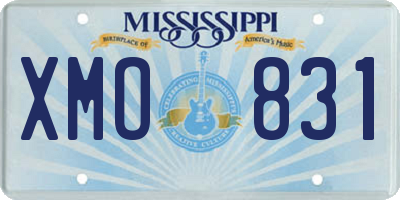 MS license plate XMO831