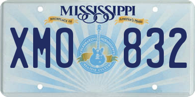 MS license plate XMO832