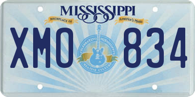 MS license plate XMO834