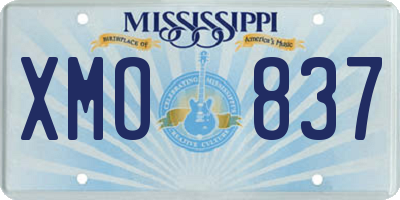 MS license plate XMO837