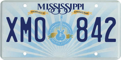 MS license plate XMO842