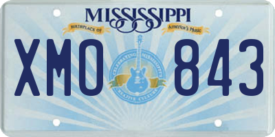 MS license plate XMO843