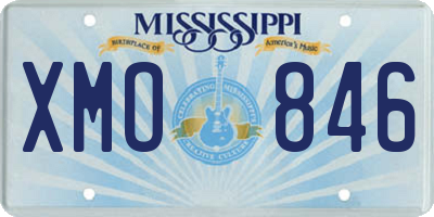 MS license plate XMO846