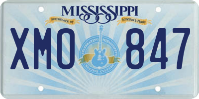 MS license plate XMO847