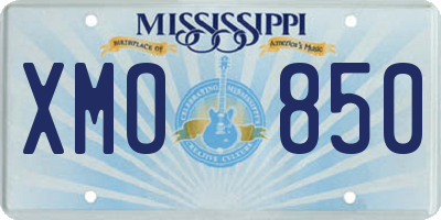 MS license plate XMO850