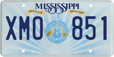 MS license plate XMO851