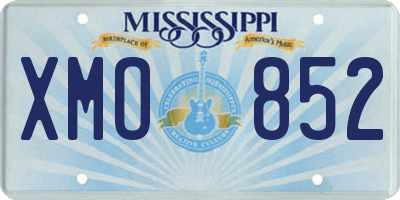 MS license plate XMO852
