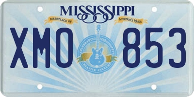 MS license plate XMO853